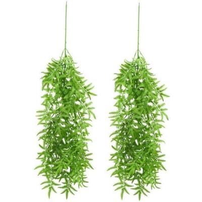 Jogo 2 Folhagens Pendente Artificial Mini Samambaia Verde 80cm - Mc Flores