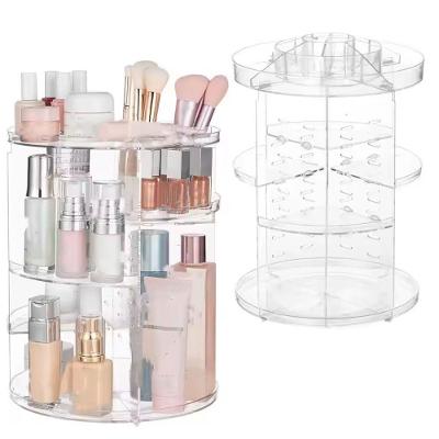 Prateleira Porta Maquiagem 4 Andares Organizador De Cosmeticos Giratorio Perfumes Suporte Acrilico Com Rotacao