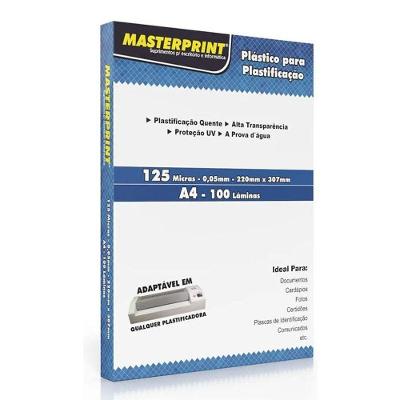 Caixa De Plástico Para Plastificação A4 220x307mm 100 Lâminas - Masterprint