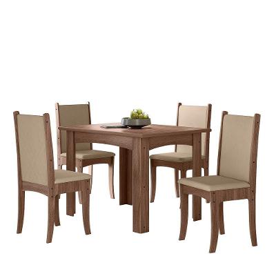 Conjunto Giovana Mesa 1,10 Com 04 Cadeiras Amendoa 02a