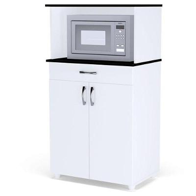 Balcão Multiuso Carina Branco Preto Flex - Ajl