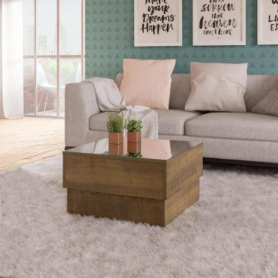 Mesa De Centro 60Cm Com Espelho Multimóveis Cr45151 Pinho Pinho