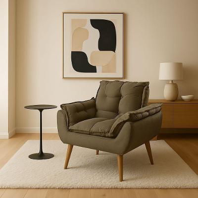 Poltrona Luxo Para Recepção Veludo Sala Espera Clínica capuccino