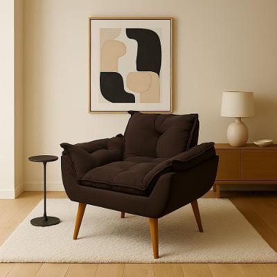 Poltrona Luxo Para Recepção Veludo Sala Espera Clínica marrom