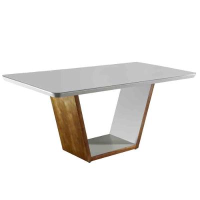 Mesa Para Sala Jantar Luna 220 Mobillare Off White/Imbuia