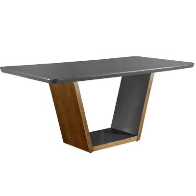 Mesa Para Sala Jantar Luna 180 Mobillare Grafite Com Imbuia