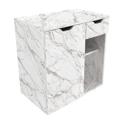 Gabinete Banheiro 1 Porta 1 Gaveta 60Cm Multimóveis Vcr10085 Mármore Branco Mármore Branco
