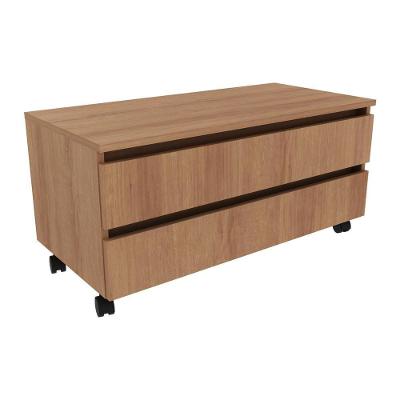 Gabinete Banheiro 2 Gavetas Com Rodízios 80Cm Multimóveis Vcr10083 Amêndoa Amêndoa
