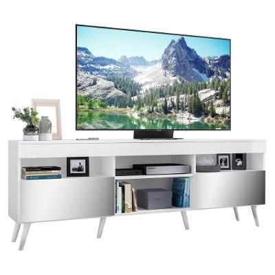 Rack Tv 65" Retrô Com Espelho 2 Portas Paris Multimóveis V3332 Branco Branco