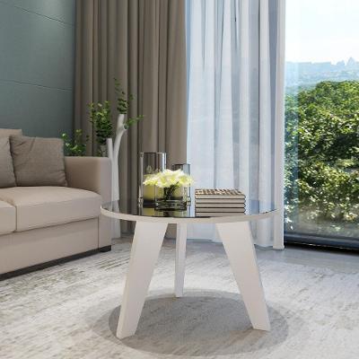 Mesa De Centro Retrô Com Espelho 59Cm Multimóveis Cr45143 Off White Off White