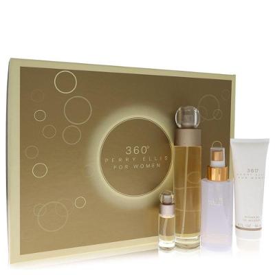 Perfume Feminino Perry Ellis 100 Ml Eau De Toilette Spray +118 Ml Loção Corporal + 90 Ml Gel De Banho + 7,5ml Mini Edt S