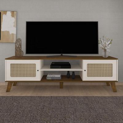 Rack Tv 75" Retrô Com 2 Portas Multimóveis Cr45166 Pinho/Off White Pinho/Off White