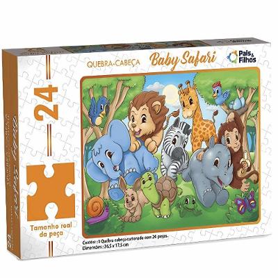 Puzzle Baby Safari 24 Peças - Pais E Filhos