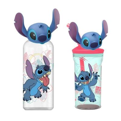 Jogo Copo E Garrafa Stitch Disney 3d Látex Premium - Tuut