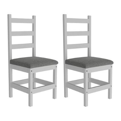 Conjunto Com 2 Cadeiras De Jantar Madeira Maciça Lívia Multimóveis Cr5092 Branco