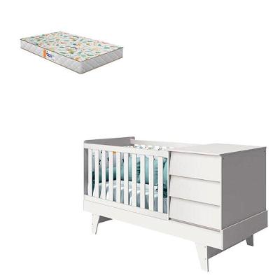 Berço Americano Multifuncional Prince Branco Acetinado Com Colchão Gazin ? Reller