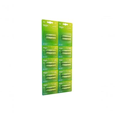 Pilha Alcalina Aa Elgin 1.5v Blister Grande Com 10x2