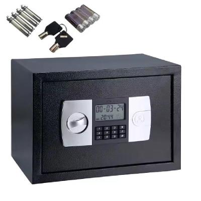 Cofre Eletronico Digital Grande Senha Chave Porta Documentos Armas Display Lcd Bandeja Chumbadores Com Suporte De Parede