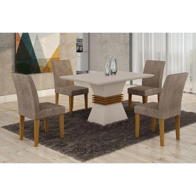Sala De Jantar Lucy Com 4 Cadeiras Grécia Rufato