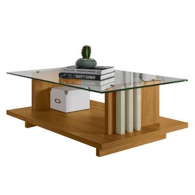 Mesa De Centro Para Sala Frizz Com Tampo De Vidro - Madetec Móveis Cumaru Opala