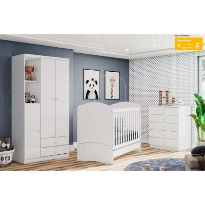 Quarto Infantil Completo Quarto (bebê) Completo Henn Bala De Menta Branco - Henn