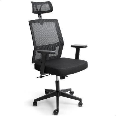Cadeira De Escritório Presidente Ergonômica Preta Mesh Gamer