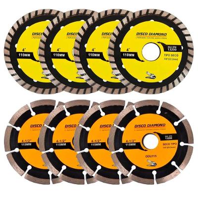 Kit 8 Disco Serra Circular 115mm-100mm Concreto Mármore