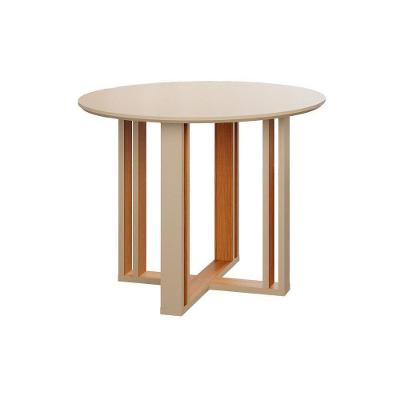 Mesa De Sala Jantar Flora C- Tampo Madeirado 109cm Nature-off White - Cimol