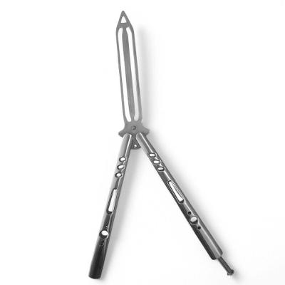 Canivete Profissional Bsl-4-5 De Treinamento Fidget Tricks Prateado Aço Inox