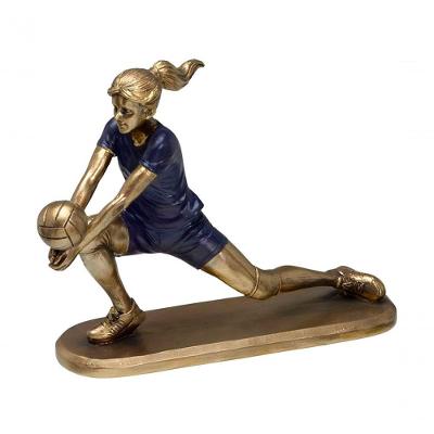 Estatueta Decorativa Jogadora Vôlei Escultura Em Resina 16cm