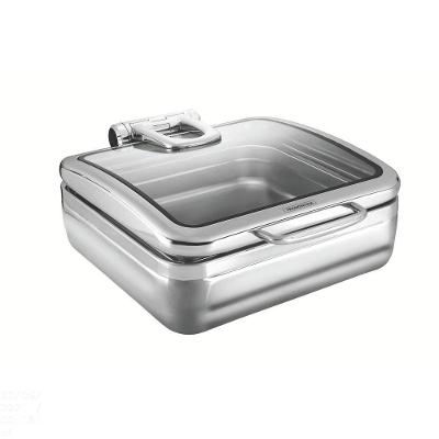 Rechaud Banho Maria Retangular Aço Inox Tampa Basculante Cuba Gn 2-3 5,5l Tramontina