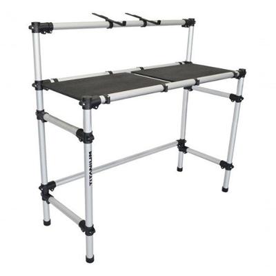 Cabine Dj Tubular Em Aluminio Com Tampo Mdf Para Mesa Controladora Usb Universal De Ate 1 Metro