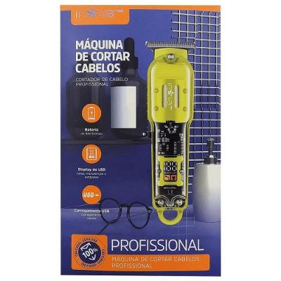 Máquina De Cortar Cabelo Para Barba Masculina Designer Elétrico Profissional Cor:amarelo