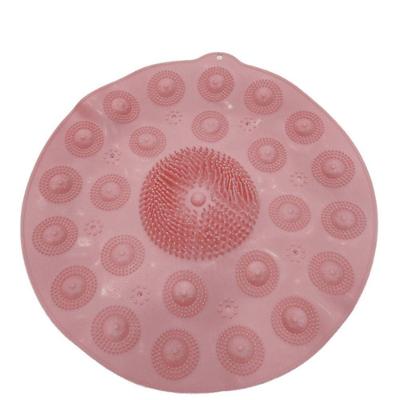 Tapete Silicone Redondo Antiderrapante Massageador Limpeza Pés Banho De Box Cor:rosa - Redondo