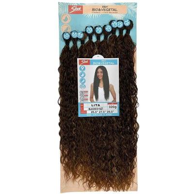 Cabelo Cacheado Oganico De Bio Fibra Sleek - Lita 320g Cor:hl433-613+1427