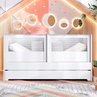 Berço Duplo Para Gêmeos Coleção Sol E Mar Divicar Branco