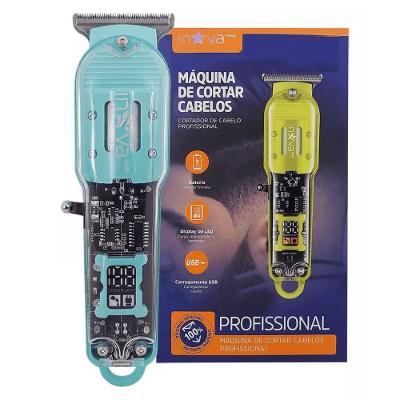 Máquina De Cortar Cabelo Para Barba Masculina Designer Elétrico Profissional Cor:azul