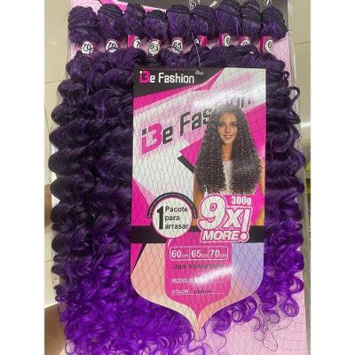 Cabelo Bio Nanofibra Cacheado 60- 65- 70cm Eva - Be Fashion Cor:tib-purble