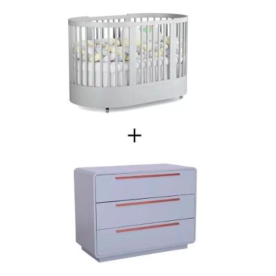 Quarto Bebê Completo Com Berço E Cômoda Coleção Wave Divicar Cinza