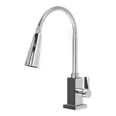 Torneira Gourmet De Cozinha Bancada Metal Flexível Quadrada 1-4 De Volta