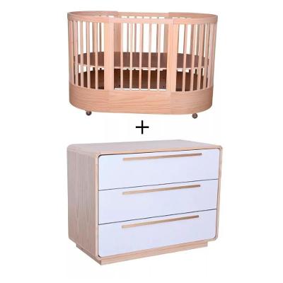 Quarto Bebê Completo Com Berço E Cômoda Coleção Wave Divicar Nature Branco