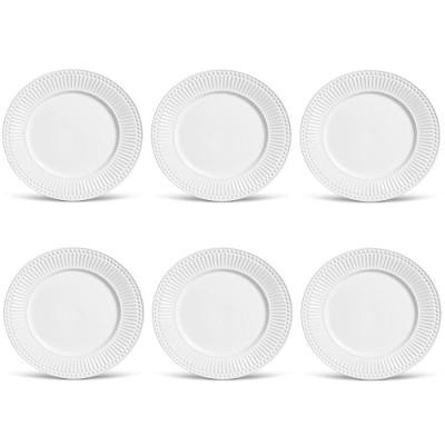 Conjunto De Pratos Rasos 06 Peças Roma Branco Porto Brasil