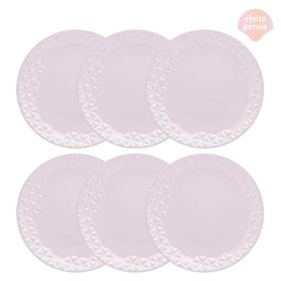 Conjunto de Pratos Rasos 06 Peças Mia Quartzo Oxford