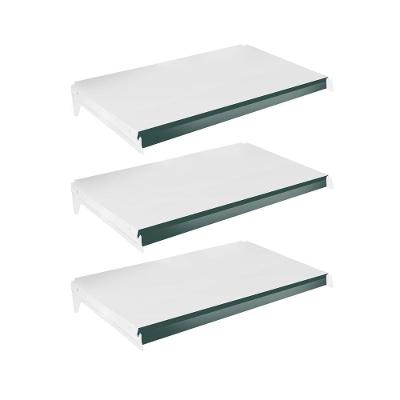 Kit 3 Bandejas Prateleiras 40x73 Ponta Para Gôndolas New Plus Com Porta Etiquetas Verde - Sa Gôndolas