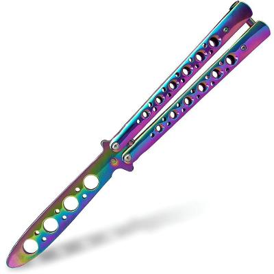 Canivete Butterfly De Manobra Bsl-3 Rainbow Sem Corte Ideal Para Treinamento Iniciante