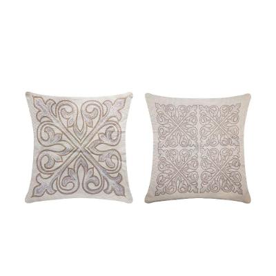 Capa Para Almofada Grécia 1 Peça 45cm X 45cm 60% Algodão - 40% Poliéster Tecido Jacquard Com Zíper Cor:cáqui