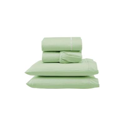 Jogo De Lençol Ponto Palito Completo 4 Peças Casal 80% Algodão - 20% Poliéster Percal 140 Fios Cor:verde