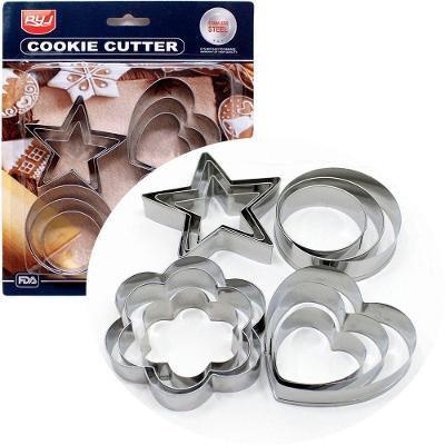 Kit Formas Cortadores Biscoito Natal Corações Estrelas 24pçs