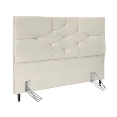 Cabeceira Cama Box Casal 140cm Camboriú Suede Bege E-frame