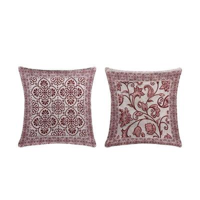 Capa Para Almofada Grécia 1 Peça 45cm X 45cm 60% Algodão - 40% Poliéster Tecido Jacquard Com Zíper Cor:vinho